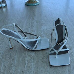 Bottega Veneta White Strappy Heels